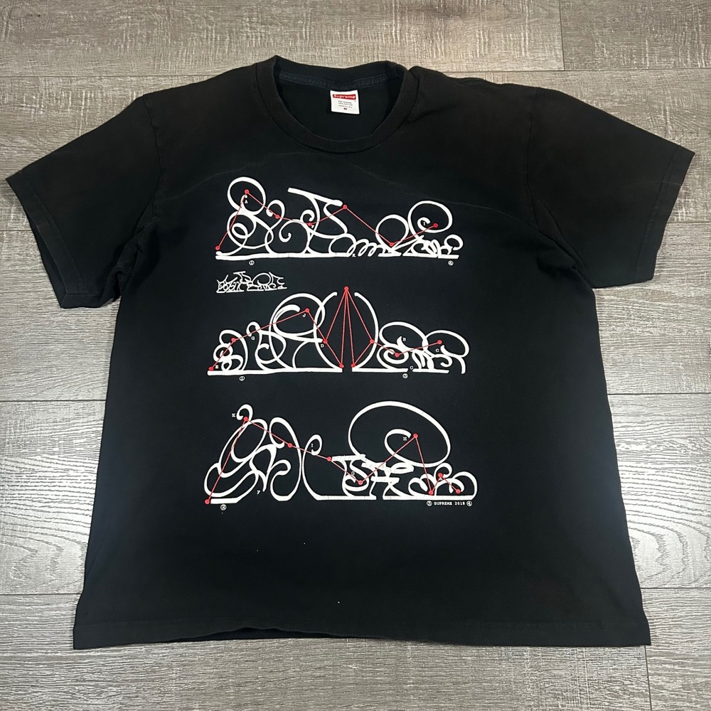 Supreme Graphic T Shirt Black Size Medium 2018 Summer Skate Streetwear